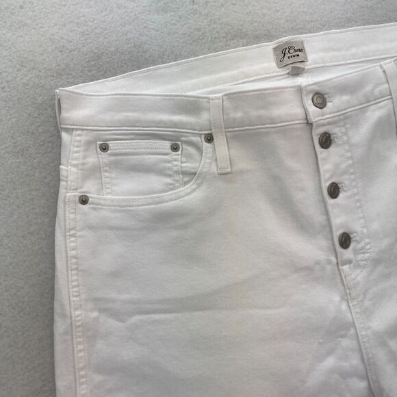 J.Crew 10" Vintage Slim Straight Jeans Women's 35 White Stretch Denim Button Fly - Picture 3 of 14